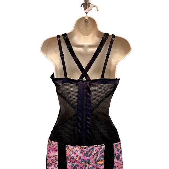 Mark Wong Nark $2000 NWT Dress Bodycon Lingerie Inspired Pink Sparkle Leopard S - Picture 7 of 11